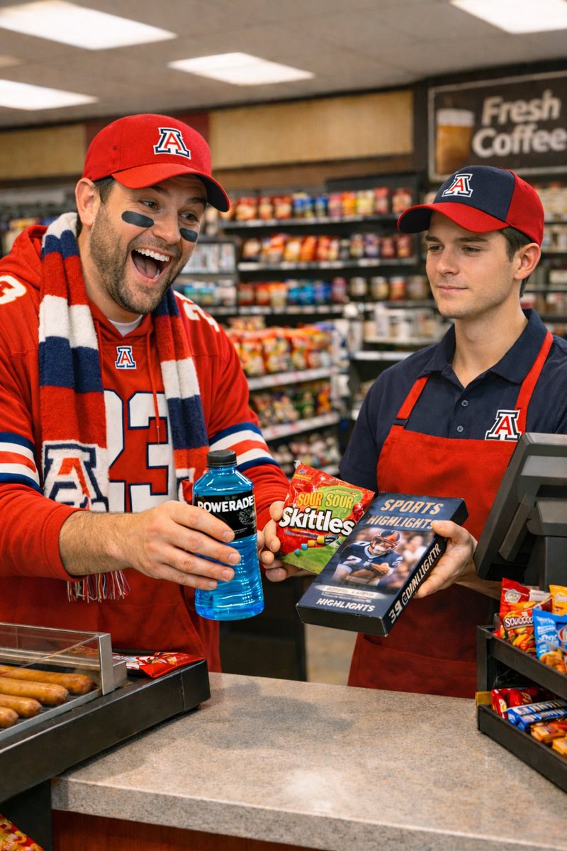 bleacherbropod's tweet photo. I’ll get a blue Powerade, sour skittles, and…uhh…I’ll just grab that highlight tape of Scooby Wright’s All PAC 12 season

@TwoStarScoob https://t.co/O7J14FrC51