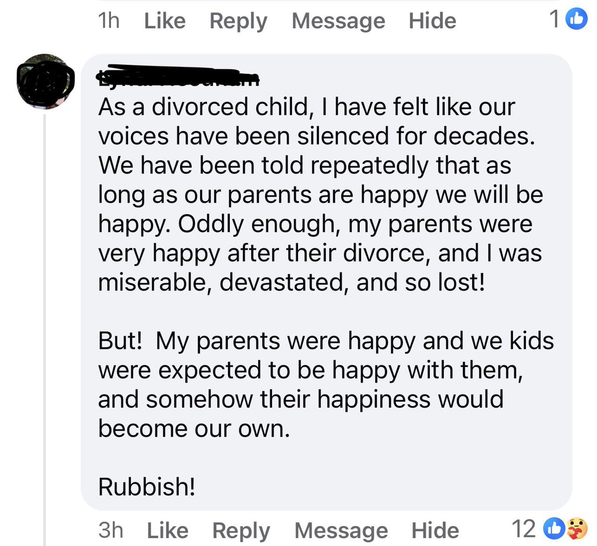 #Divorce so the parents can "be happy"

Transferring an adult's cross onto the shoulders of children.