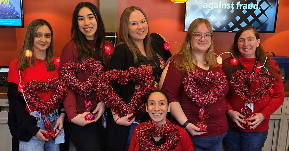 For National Wear Red Day, our employees went red to kick off Heart Month. Heart Sales also begin today, benefiting the American Heart Association, and our Rome &amp; New Hartford branches will shine red all month long. #GoRedForWomen #WearRedDay #HeartMonth #AHA #WeAreCommunity