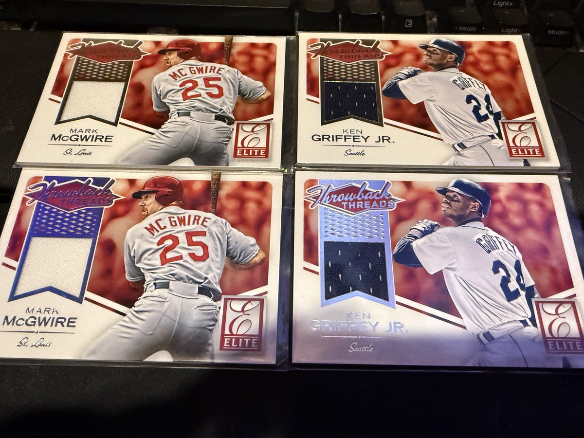 AlexGodfrin's tweet photo. Anyone want 2 Mark McGwire and 2 Ken Griffey Jr. jersey relics for $25 shipped? https://t.co/2oUzUrS67c