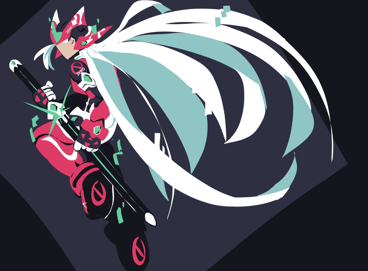 #MegamanZero
Not my best work but I like the contrast in her hair-