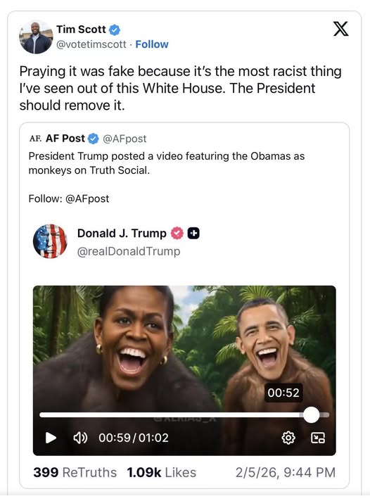 If anyone of my friends does NOT have a problem with this racist post that Trump put up, then unfriend me.