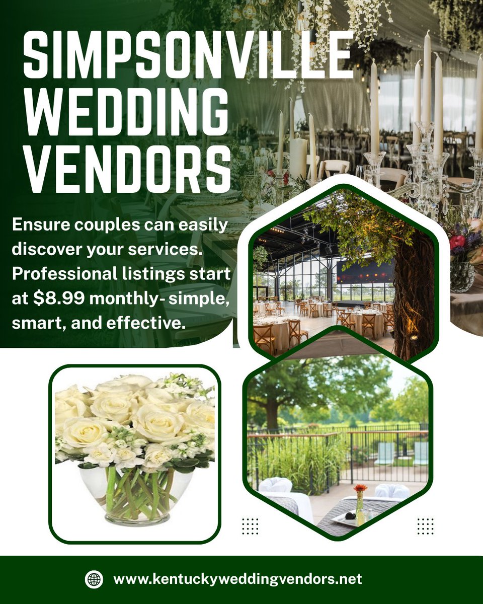 KyWeddingVendor's tweet photo. Simpsonville wedding professionals, visibility plays a key role in booking decisions.
Kentucky Wedding Vendors helps your business stay discoverable through a trusted statewide directory.
#SimpsonvilleKY #KYWeddings #WeddingVendors 
#WeddingBusiness #VendorListing
A THREAD https://t.co/c3AEgeZjcl