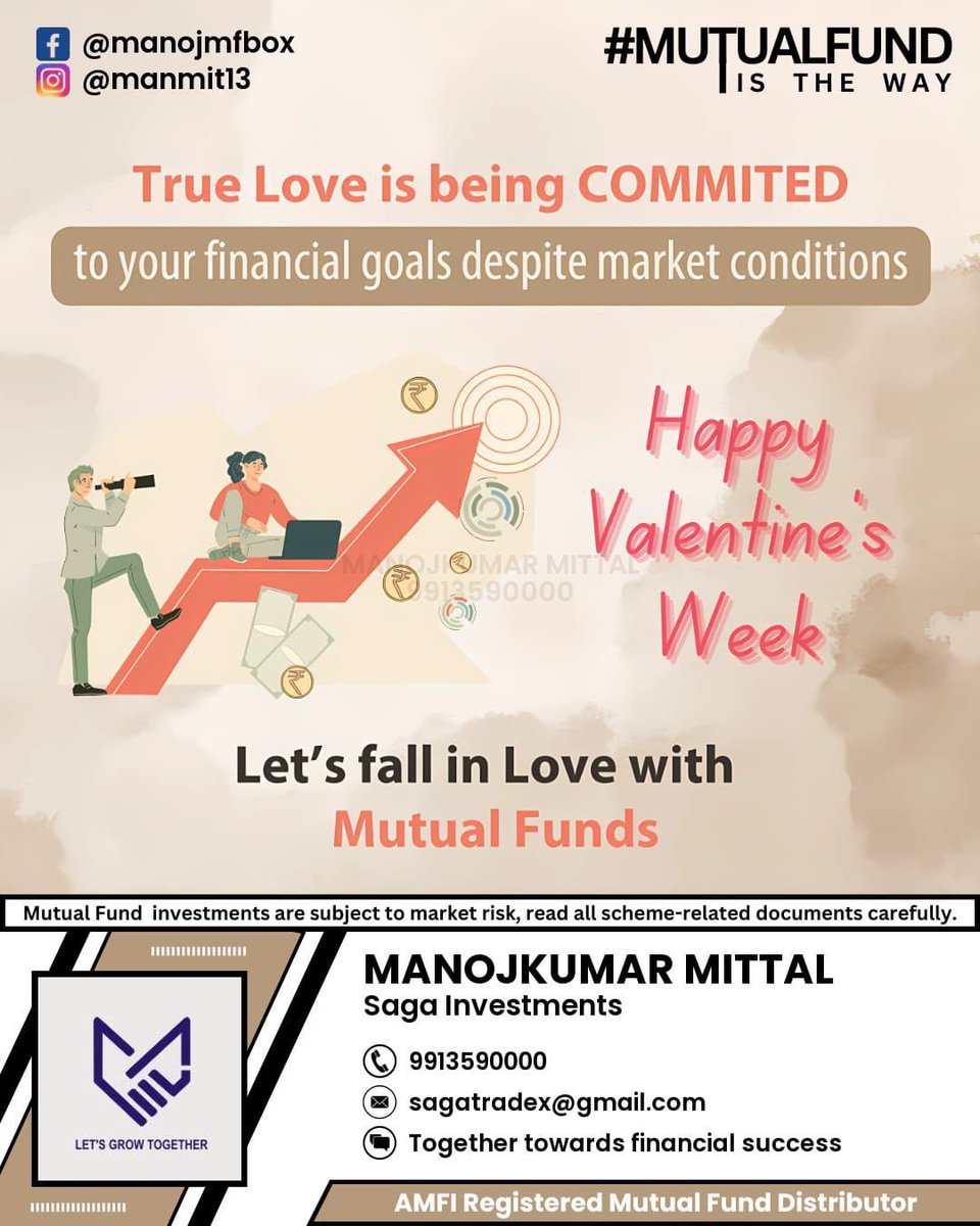 manmit13's tweet photo. This Valentine’s ❤️, commit to the market to stay whether it is up or down 📈📉 And if you don’t have your valentine to commit to, contact me today to get one! 😉 #valentineweek #sip #mutualfunds #stockmarket #volatilemarket https://t.co/a2M6GB7QS1