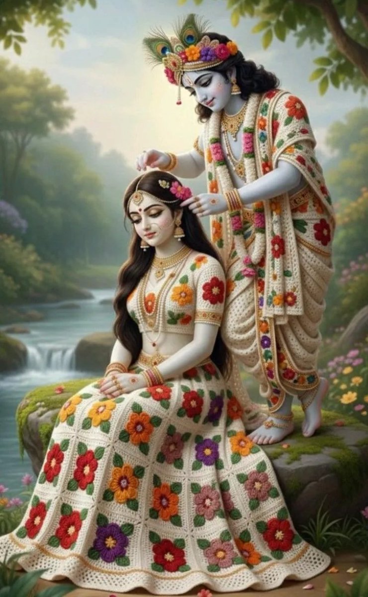 वृंदावन की हरी-भरी गलियों में एक दिव्य बालक रहता था—कृष्ण। उनकी बांसुरी की धुन इतनी मधुर थी कि पेड़, पशु, पक्षी, और लोग सब मंत्रमुग्ध हो जाते थे।उसी वृंदावन में रहती थीं राधा—सौंदर्य से अधिक हृदय की शुद्धता और भक्ति से परिपूर्ण।