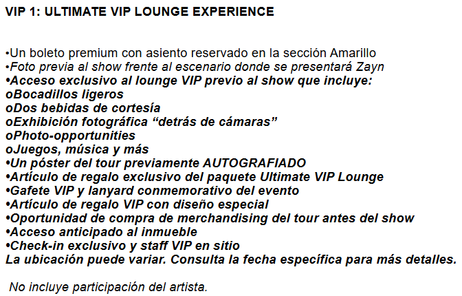 mx_tickets's tweet photo. 💎💎ZAYN CDMX - Paquetes VIP💎💎

🚨En el estadio GNP habrán 4 paquetes VIP, incluyendo uno para General B con Early Entry por lo que no habrá FASTLANE

#zayn #vip #paquetes #cdmx #ticketsmx https://t.co/WJA7J6WurC