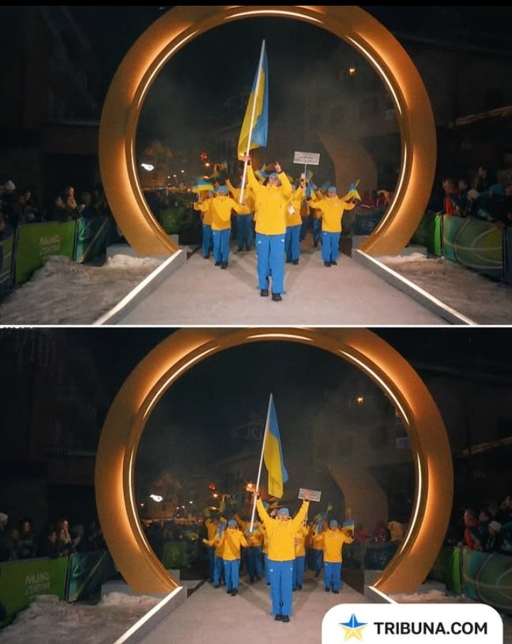 🇺🇦 Vladyslav Heraskevych's appearance at the opening parade of the 2026 Olympics. A gesture that is understood without words 🫡. Good luck💪 

#WeStandWithUkraine 🇺🇦✊