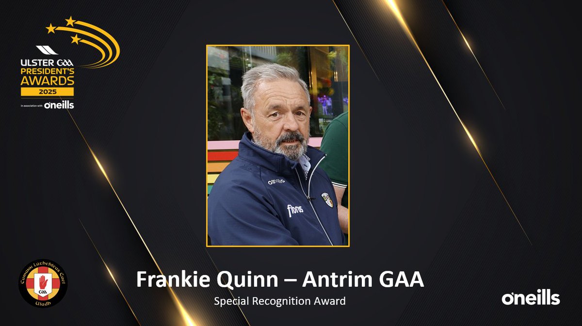 Last year, Frankie Quinn stepped down as <a href="/AontroimGAA/">Antrim GAA</a> County Secretary after 17 years dedicated service.

He is honoured with an Ulster GAA Special Recognition Award tonight.

#UGAAAwards25