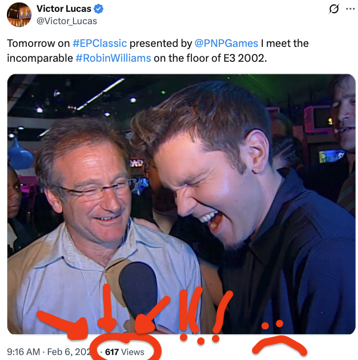 Victor_Lucas's tweet photo. What is up with this terrible app man? It's a hate machine I guess. 🤷‍♂️

Anyway this post has many more views on Threads, Insta and Bluesky. Lotta smiles. I think it's pretty joyful and unique. Because that moment was. But that ain't what this place is about. https://t.co/LBMJmLxt7H