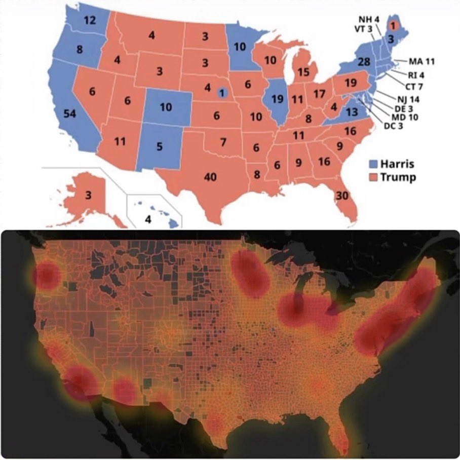 RealJessica's tweet image. 2024 Election Results vs. 2026 ICE activity…