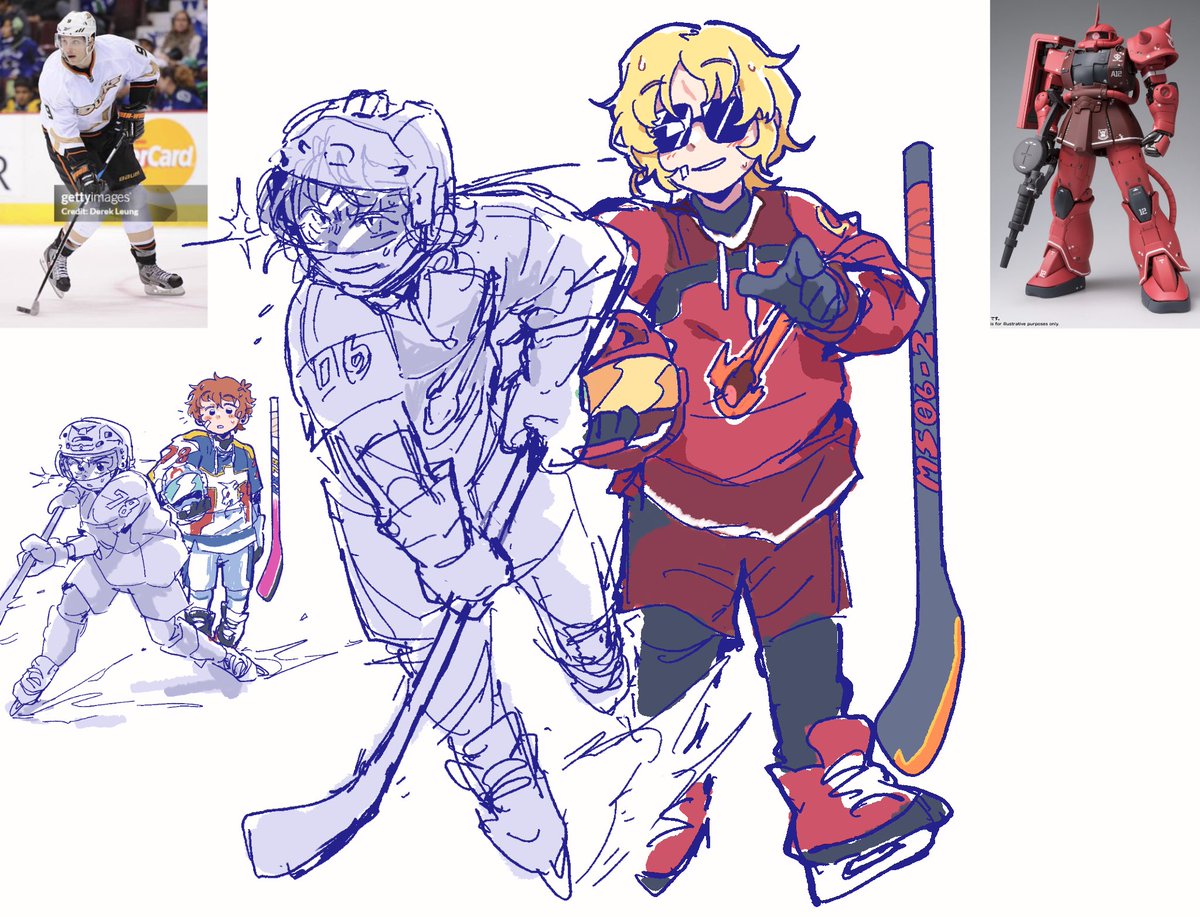 deltamiyo's tweet photo. charmuro hockey au doodles #gundam https://t.co/lG1dVluJOt