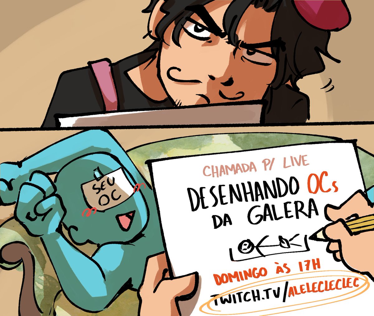 LIVEZINHA DESENHANDO OCs NO DOMINGO!
Reciclando a última chamada pq n tive tempo de fazer outra kkkk
Deixe o OC por aqui ou pelo formulário!