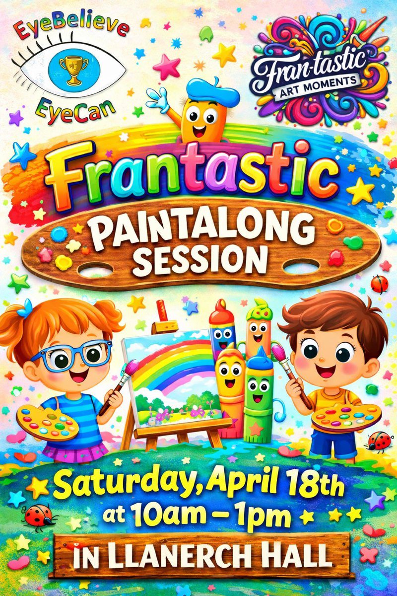EBEC2019's tweet photo. Another date for the diaries, our next paintalong session with Frantastic! 🎨🖌️
Saturday 18th April, 10-1pm in Llanerch hall, Llanelli. A buffet will be provided. 
Please let us know if you can join us for some painting 🎨🖌️🖼️ https://t.co/O5lS8xkL2g
