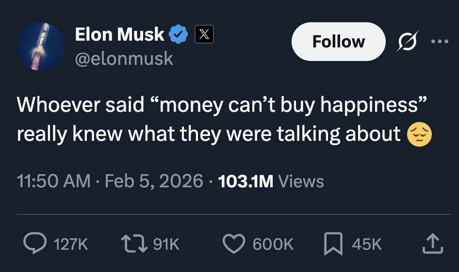 It’s not even making them happy. All that exploitation and extraction, all that parasiting and hoarding and manipulating politics and inserting themselves into governments, and it’s not even making them happy.

It would be terrible if these obscenely wealthy oligarchs were