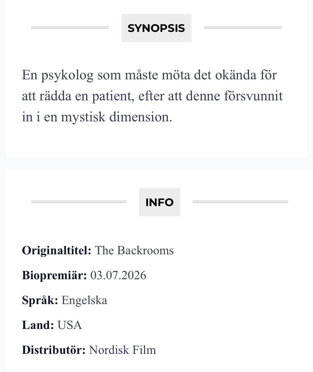 Backrooms Movie Updates tweet media