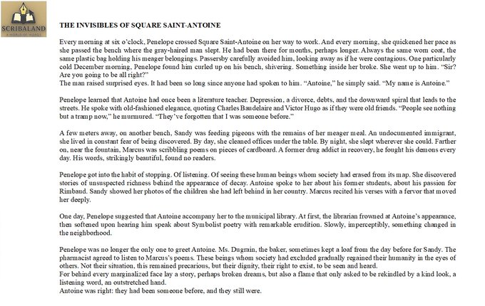 scribaland1's tweet image. #scribaland THE INVISIBLES OF SQUARE SAINT-ANTOINE
About those whom society rejects
Behind every #marginalized face lies a story,perhaps shattered #dreams,but also a #flame that only waits for a kind look,a listening word,an outstretched hand!#scribaland1 #invisibles #square #art