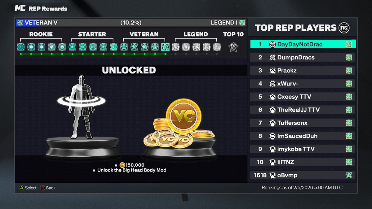 BettingMetrics's tweet image. SELLING VET 5 XBOX ACCOUNT

20 Caps
Legend Rebirth 
All LVL 40 

6’2 PG
6’4 PG 
6’6 Middy Fade 
6’7 Dex
6’7 Lock
6’8 Iso 
6’8 Cap Break Glitched
6’9 Iso 
6’9 Big 
6’11 Iso  

Message oBvmp on Tiktok for verification

#2kcommunity #2kcontent #nba2k26 #2kaccount #sellingaccount