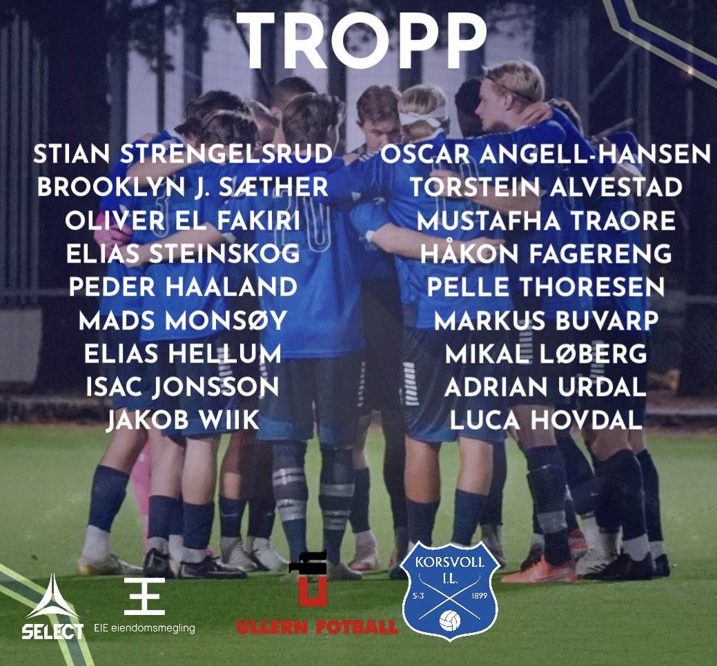 Troppen mot <a href="/UllernFotball/">Ullern Fotball</a> imorgen🫡
