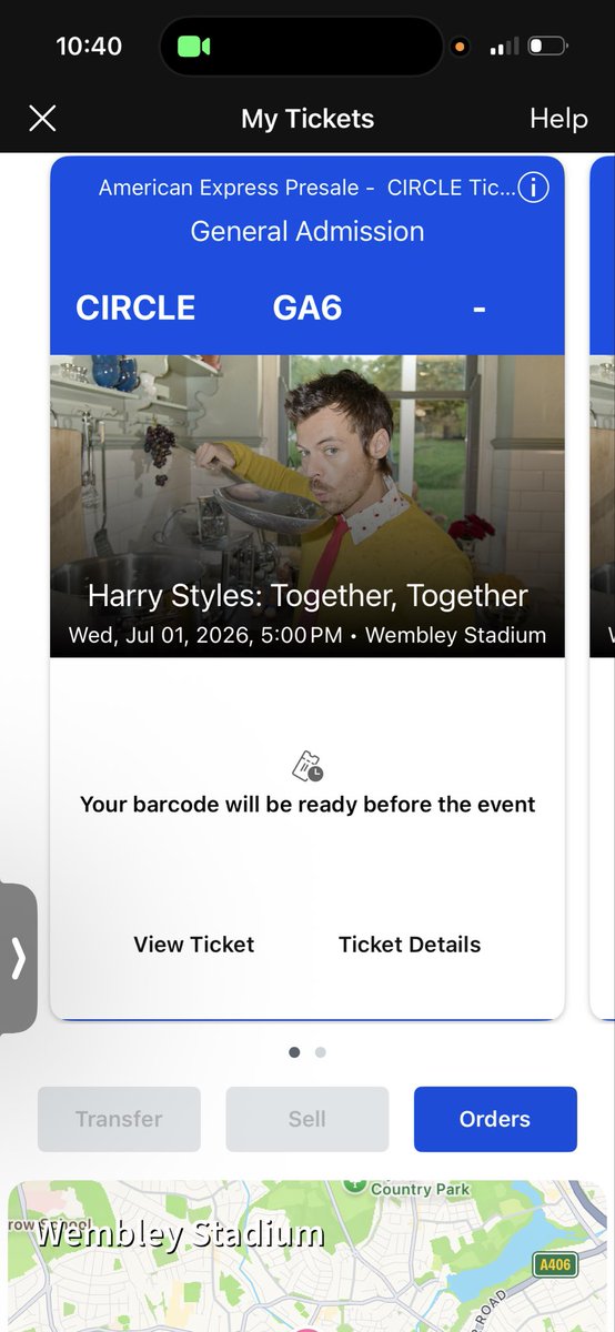 seaviewlu's tweet photo. selling one (1) circle ga ticket for july 1st wembley stadium for harry styles together, together tour! $398 - fv! 🕺🏻🪩 https://t.co/HzIB9dDgEK