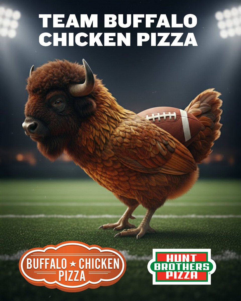 hbpizza's tweet photo. The only team we can commit to… Buffalo Chicken Pizza. 🏈🍕 https://t.co/XFKQEgZbCG
