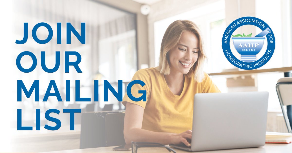 Stay informed on the issues shaping homeopathy. Get AAHP updates with industry news, regulatory insights, and member resources—delivered straight to your inbox. Sign up here: bit.ly/3Cgi44Q