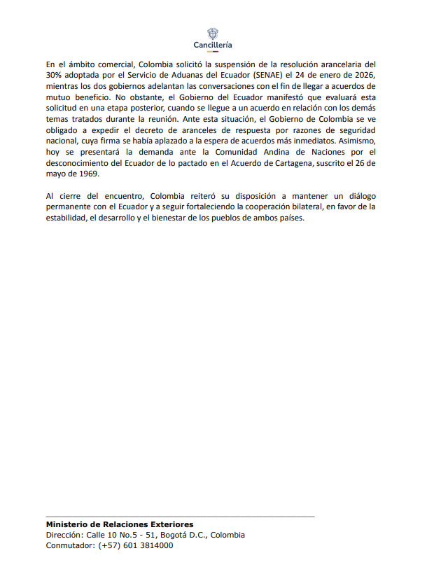 Cancillería Colombia tweet media