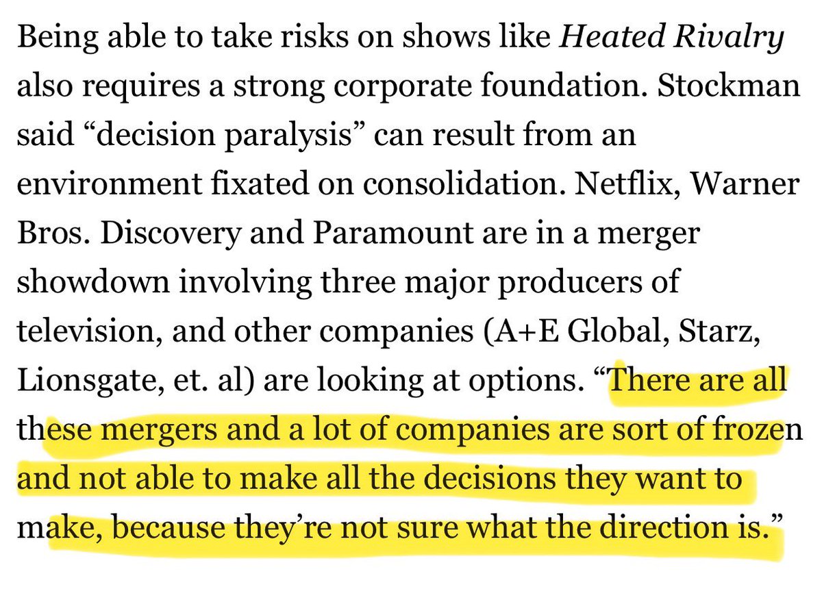 This article yesterday deadline.com/2026/02/why-di… said companies like Paramount are “frozen” about what to do due to the mergers. We need to help them realize what to focus on.