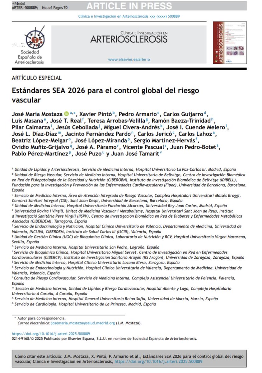 giorg_kyriakos's tweet photo. 🆕 Estándares @sea_es 2026 para el control global del riesgo vascular: 

📌 Documento clave para la práctica clínica diaria.

 🔗 https://t.co/LxrDzhL7Ep

#EndoTwitter #MedTwitter #Lipidos #RiesgoCV #Diabetes #Obesidad https://t.co/FKZLfBAFgL