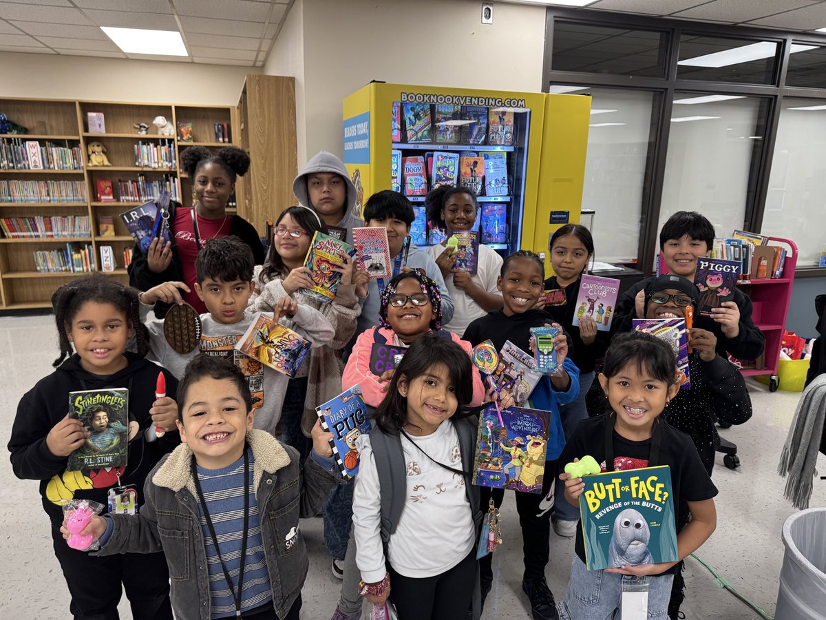 Congrats to our students who had the most reading minutes in Beanstack for the month of January. They got to pick out a special prize and a book from our book vending machine. 🎉👏👏👏🥳 <a href="/StehlikES_AISD/">Stehlik Elementary</a> <a href="/aldinelibraries/">Aldine ISD Libraries</a> <a href="/drgoffney/">Dr. LaTonya M. Goffney</a>