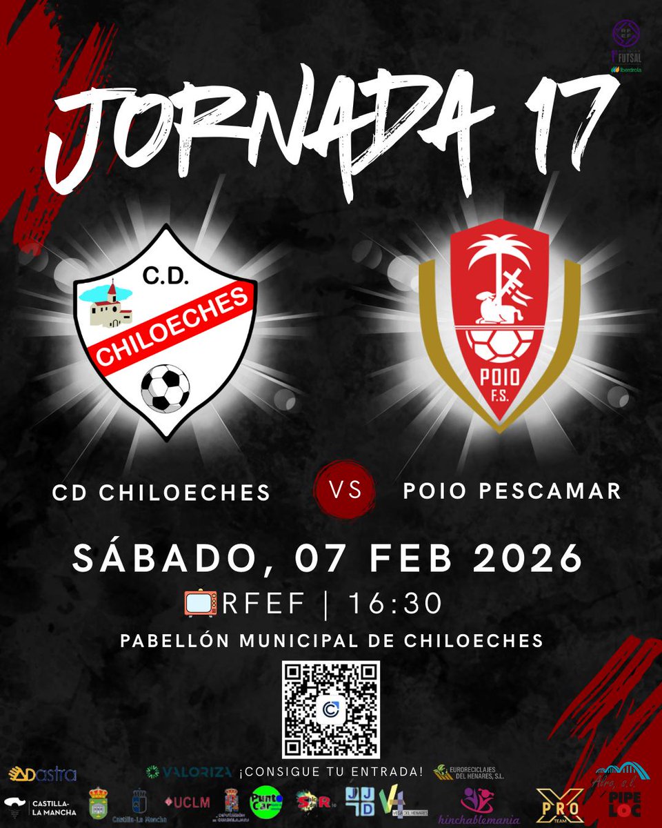 CDChiloeches's tweet image. 🔊 PROXIMO PARTIDO 🔊

🏆 1a DIVISIÓN FEM
▶️ Jornada 17
🆚️ @PoioPescamarfs
📆  Sábado 7 febrero
🕗 16,30h
🏟 Pab.Chiloeches 
📺 @live_vuvuzela
🆓️ Abonados y -14 Gratis
🎫 Entrada 5€ Consíguela 👇 

app.cluber.es/clubes/6fb5e56…