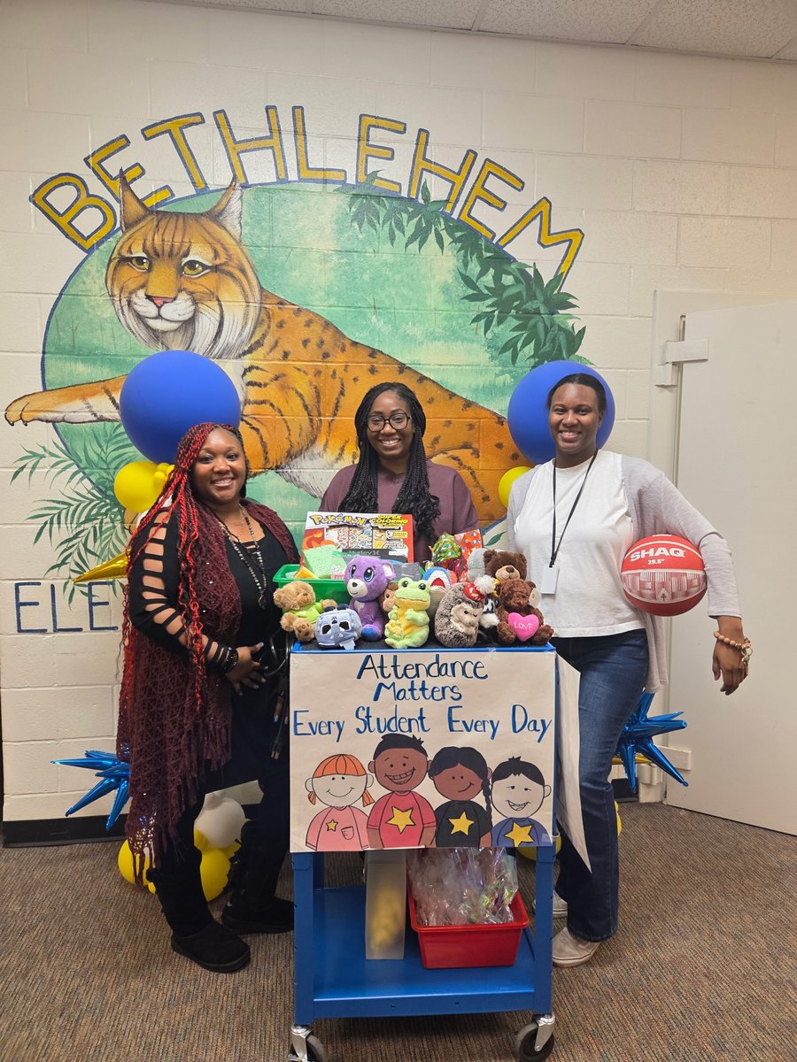DeirdraMiller's tweet photo. Attendance Matters @BethlehemES_HCS !!! EVERY Student, EVERY day! Shout out to Mrs. Lobban-Phillip for hosting an amazing Attendance Week! #everystudent, #everyday https://t.co/IcEHqldgTk