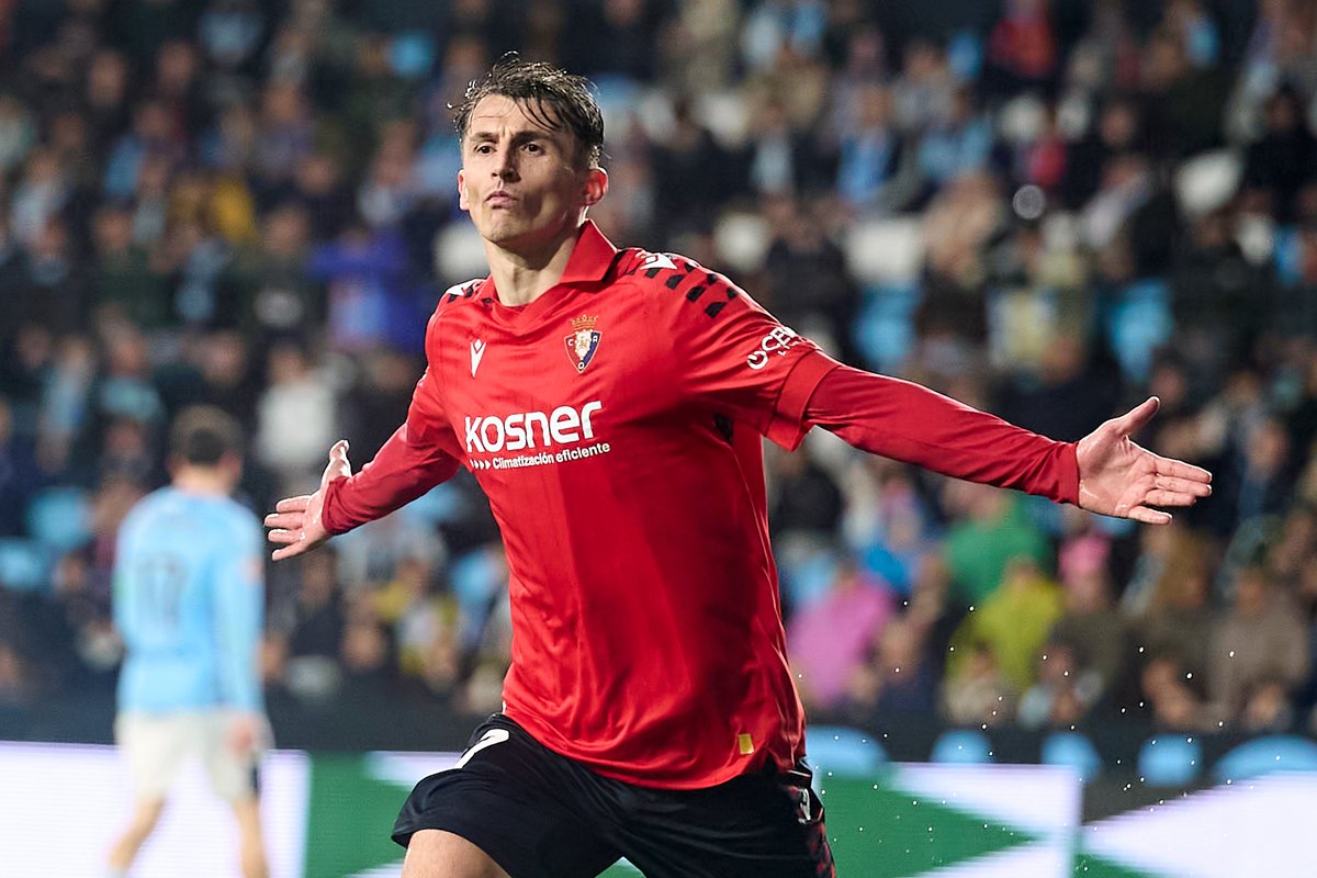 5⃣ goals in last 4⃣ games! 🤯 Tonight, Ante Budimir scores the opener as  Osasuna celebrates a 2:1 away victory at Celta Vigo! 🇭🇷⚡️ 📸 @Osasuna  #Family #Vatreni❤️‍🔥