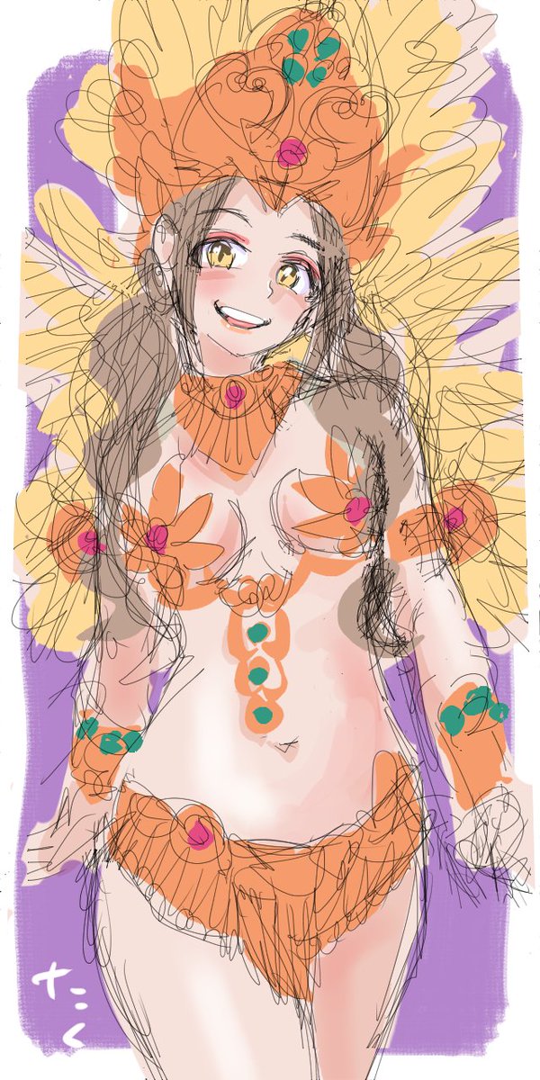 サンバガール79💃🏻途中経過  
#イラスト #illustration 