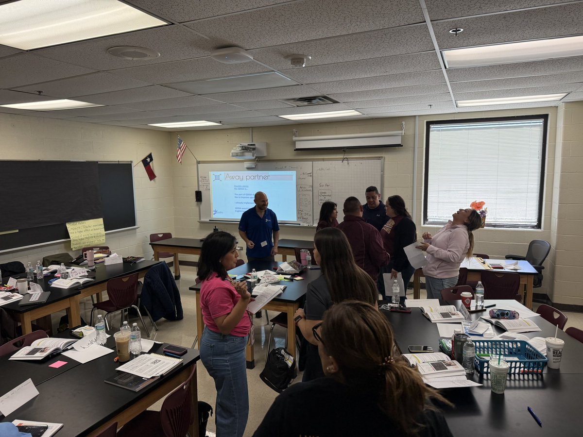 rosemarycleal's tweet photo. ¡Fantástico! Our teachers thoroughly enjoyed discovering strategies for ELLs in math classrooms! @adrianmendozaed was incredible with our teachers, offering a wealth of knowledge and strategies that will aid our students in achieving success! @lfcisdESL_BIL @Seidlitz_Ed https://t.co/mnB28mRjLe