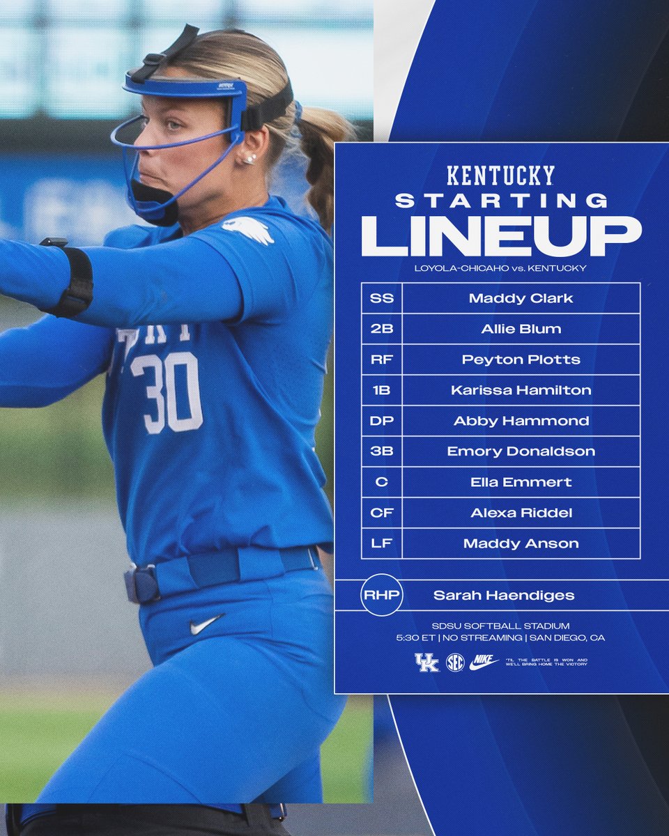 UKsoftball's tweet image. Game 2 is a go!

Sarah gets the ball for her first start of the season😃

📺 No streaming
📱💻 N/A
📊 tinyurl.com/4br8cxaj

#WeAreUK x #BBN