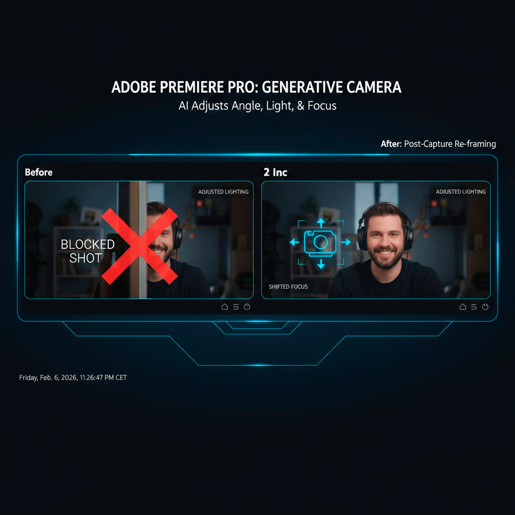 code_leverage's tweet image. Adobe just officially released the Generative Camera update for Premiere Pro.

Using a3D-aware model, the software understands the geometry of a 2D video clip, allowing you to slightly move the camera angle, adjust the lighting, or change the focus after the footage is recorded.