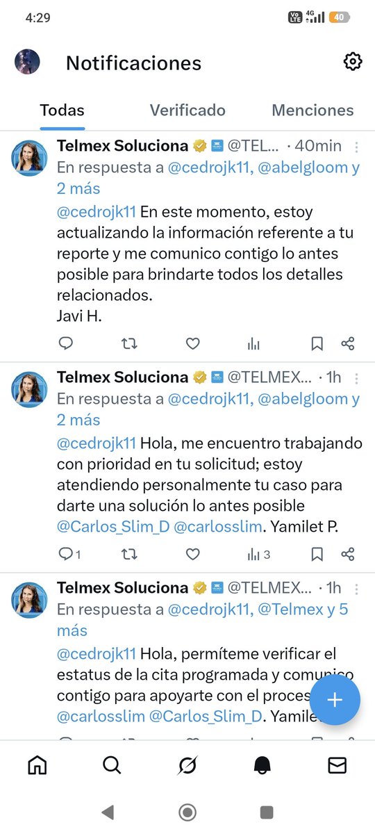 cedrojk11's tweet photo. @TELMEXSoluciona @Telmex @carlosslim @Carlos_Slim_D @hectorslimseade  4 días sin servicio y no hay solución , y sigo esperando la llamada https://t.co/CNhxrMeiPT