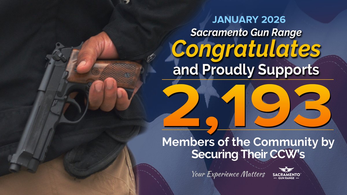 🎉 CCW CONGRATULATIONS 
🎉Congratulations to everyone who has secured their CCW!
 Jan. 2026, we have 2,193 CCW Members 🎉

sgrange.us/classes
#sgrange #sacramento #sacramentogunrange #california #concealedcarrypermit #everydaycarry
