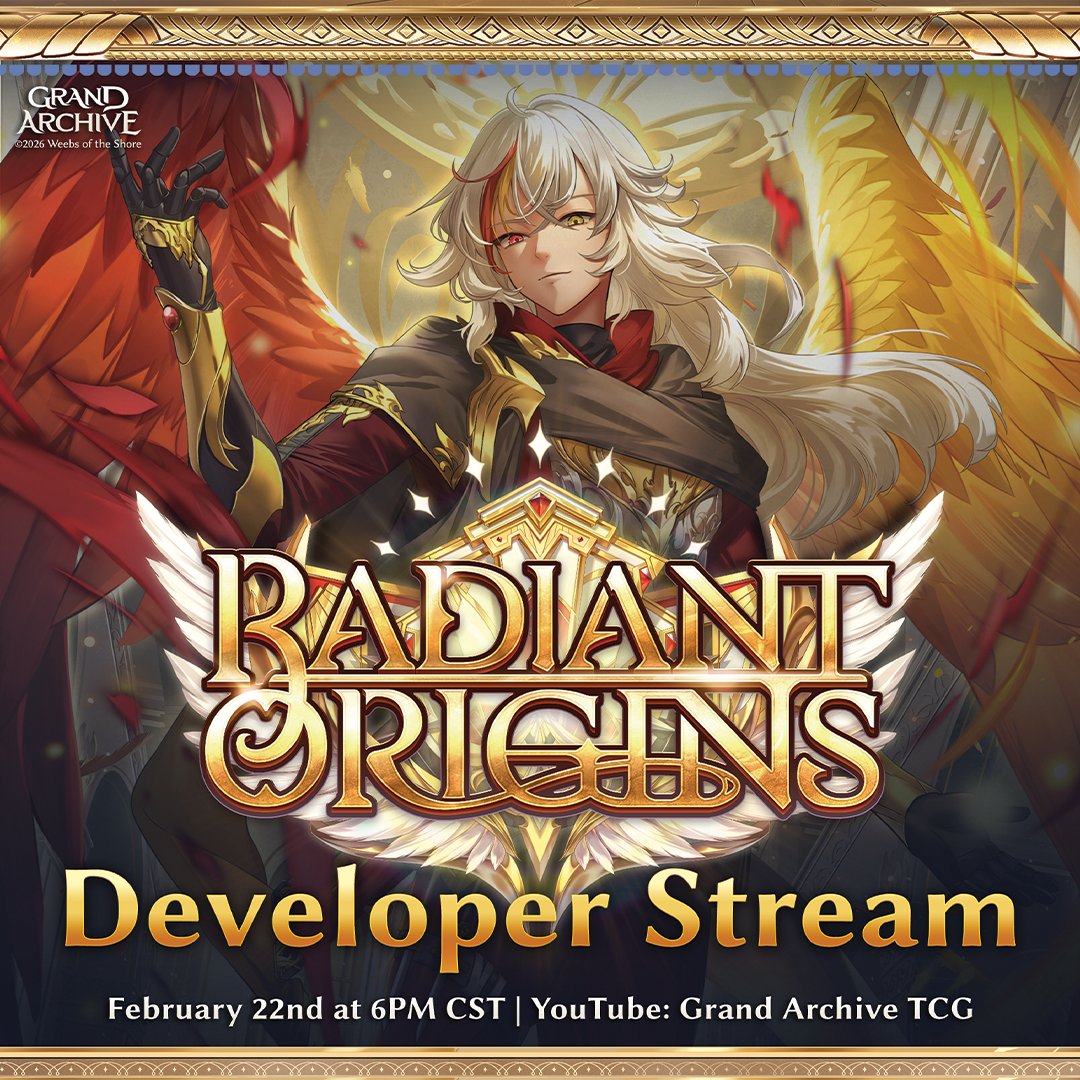 Get ready to learn more about our upcoming Capstone set, Radiant Origins, during our Developer Stream on February 22nd, 2026 at 6 PM CST!