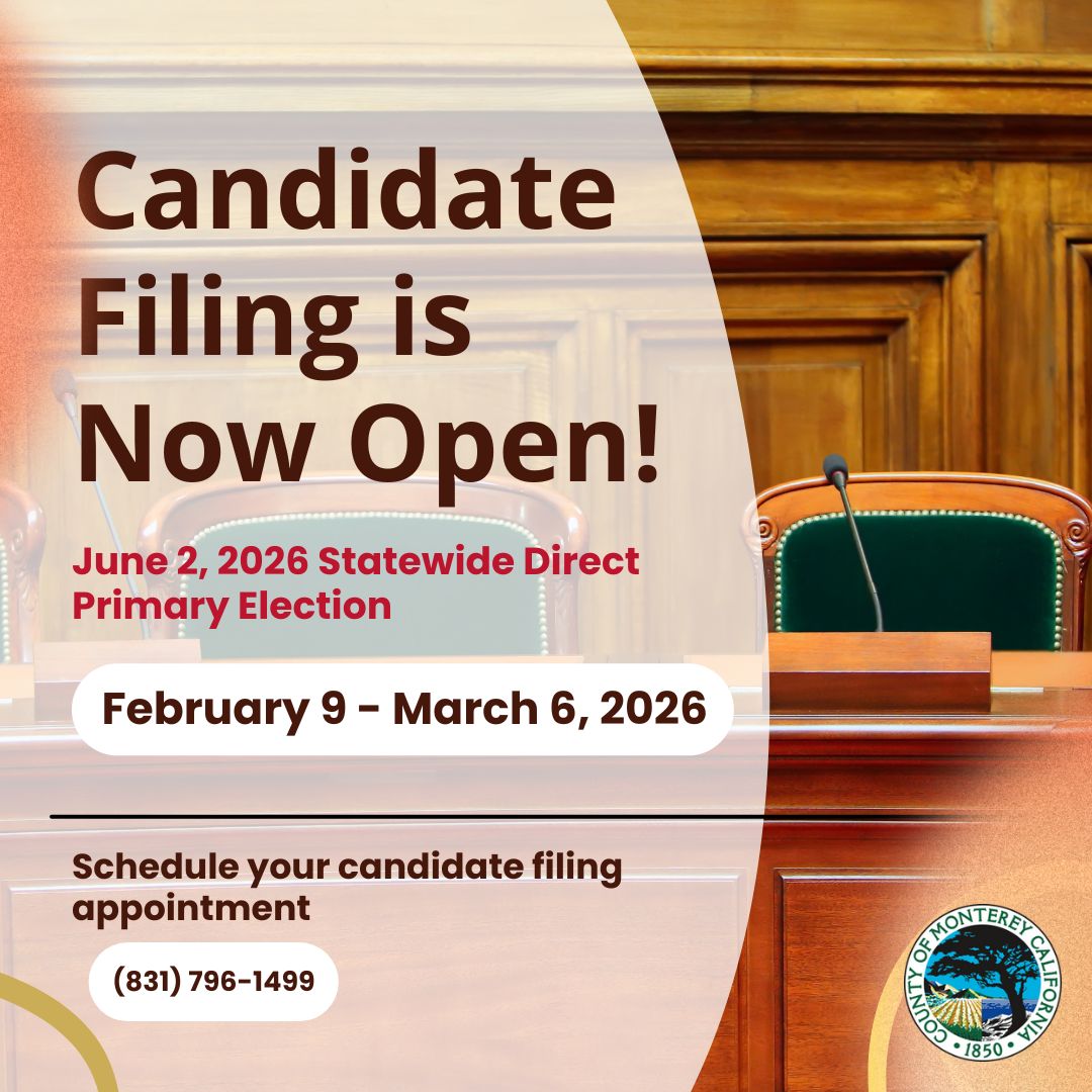 Candidate filing is now open for the June 2, 2026, Statewide Direct Primary Election. More information on our website tinyurl.com/nhdb6y9d
