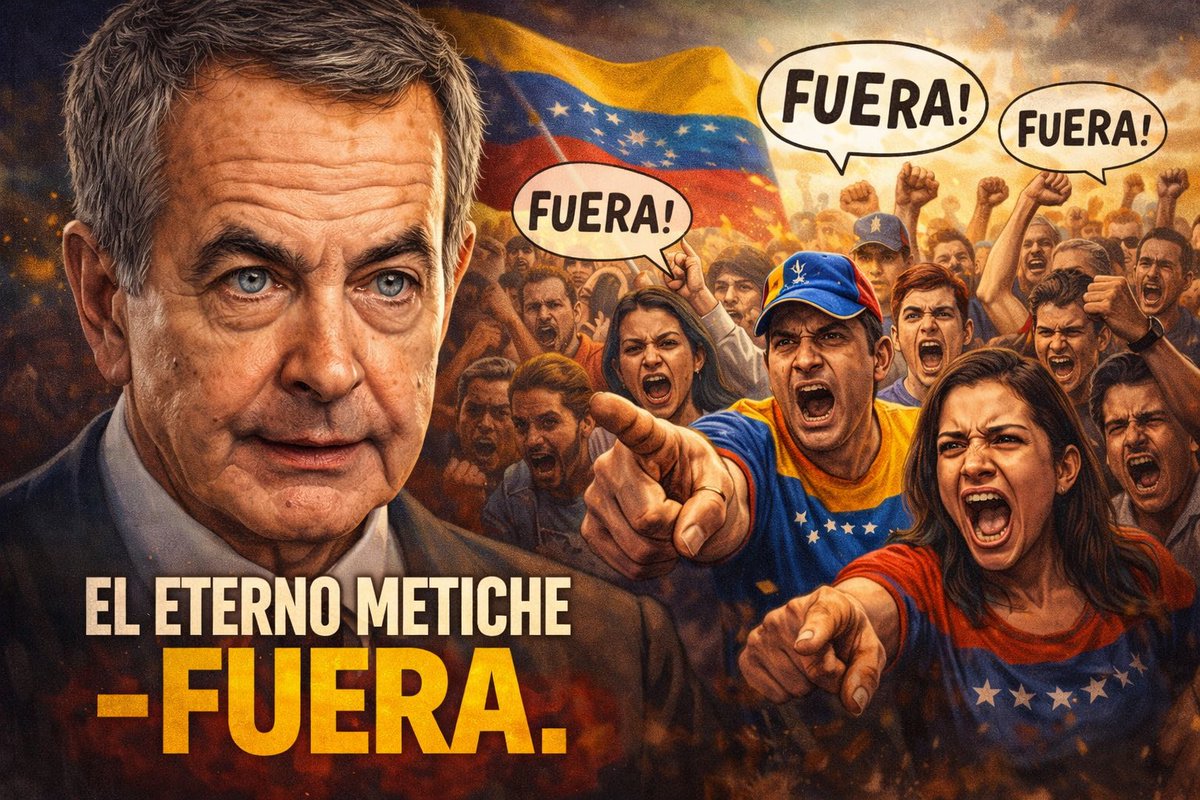 ¡𝐍𝐢 𝐥𝐨 𝐬𝐮𝐞𝐧̃𝐞𝐬, 𝐙𝐚𝐩𝐚𝐭𝐞𝐫𝐨❗ Venezuela ya despertó de su amnesia forzada, estamos vacunados contra el veneno chavista/madurista y no nos tragaremos ni una migaja más de tus planes repulsivos. 

José Luis Rodríguez Zapatero, ese eterno metiche español con su