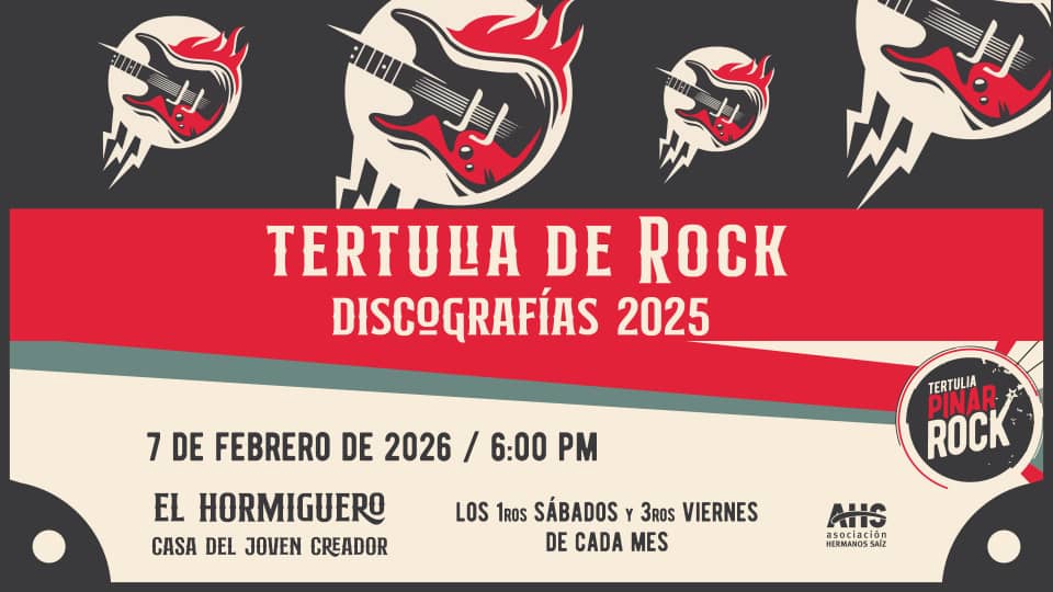 🎸No te puedes perder este sábado la tertulia Pinar Rock, en nuestra #CasadelJovenCreador

⌚ 6:00 pm

🤟 Recuerda que este espacio tiene lugar el primer y tercer sábado de cada mes 

<a href="/ahsjovenescuba/">Asociación Hermanos Saíz</a>
#ElArteNosUne
#AlmaAHS