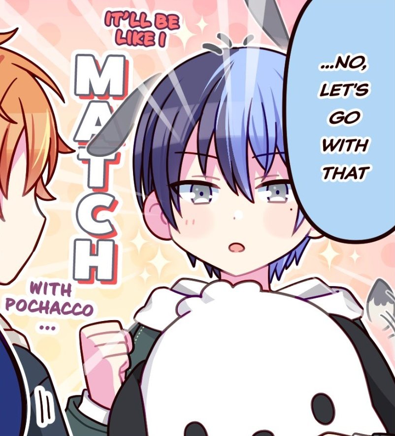 he was so happy to be matching with pochacco 😭😭😭