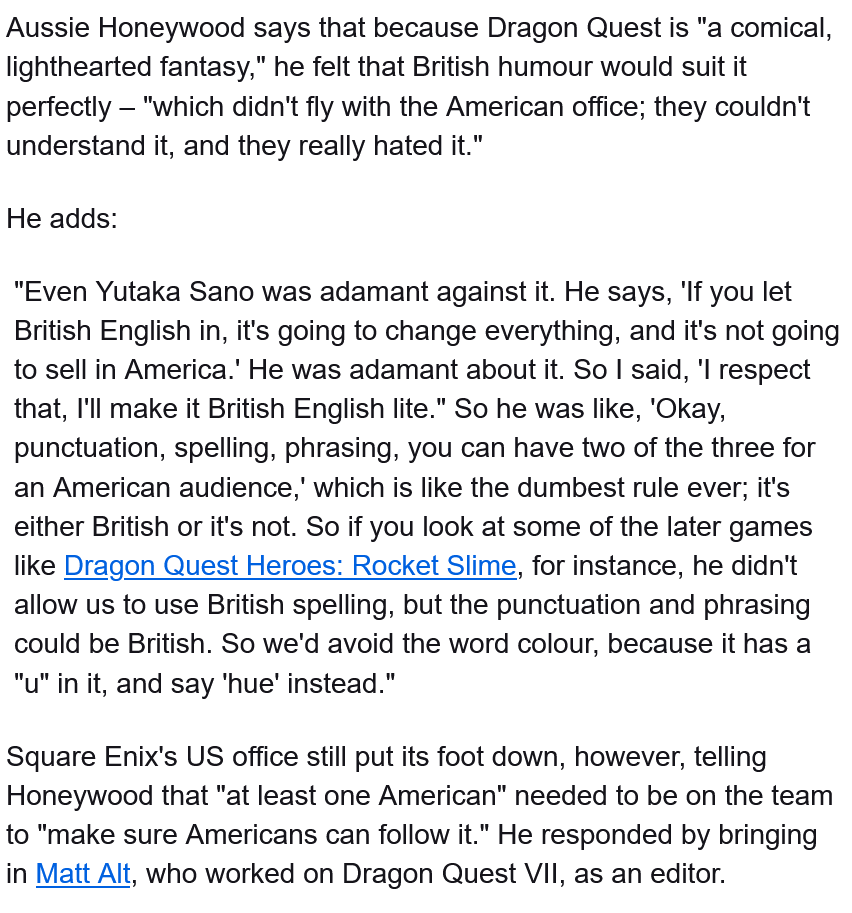 It fries me that one of the biggest hurdles toward a good localization is not ideology or whatever but having to factor in the expectation that Americans are dumb as rocks