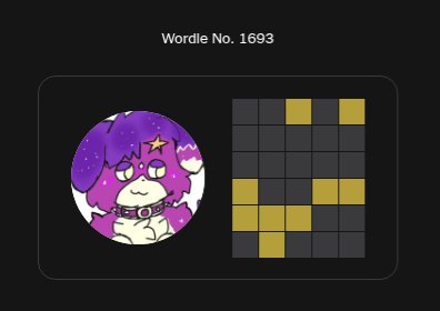 wawley_'s tweet image. fumbled the wordle so bad my friend drew this fuckass creature