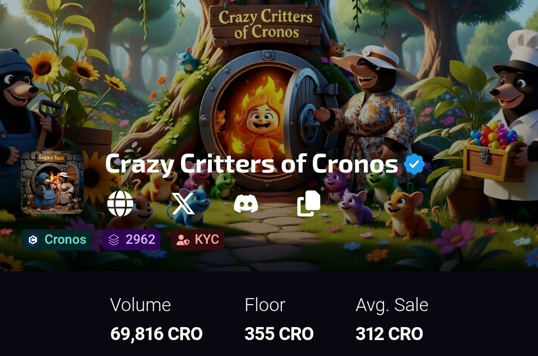 samurai_smart's tweet photo. Curious on what #CrazyCritters are doing silently amidst of this market chaos?
โ
Emptying Cache Vault:
The Critter NFT burns continues as always and without any break to claim the $PACK. NFT holders are seen taking great pleasure in making the Cache vault empty. About 38 Critters are already burned.
โ
Token Relaunch:
BurnIt community is awaiting @BurnItJuliemom for the upcoming relaunch of its core token, $PYRO. Keep your eyes peeled for the bullish day.
โ
Critters Floor:
Looks like there are very less sales activity of the Critters NFTs on Ebisus bay which says that holders are retaining their NFTs to get royalties every month from the staking rewards of the legacy 93M $Pack Vault on Wolfswap. Get your critters here..
https://t.co/xNIkOOFjYL
#CroFam #Amplify #CronosNFTs