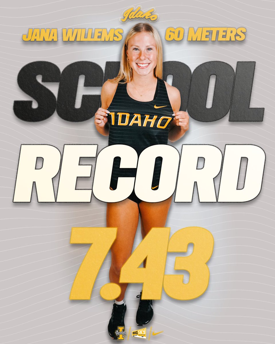 IdahoTFXC's tweet photo. the 60 meter school record isn’t up for grabs. it’s all jana’s.

Jana Willems is your new women’s 60 school record holder ✌️ https://t.co/UuBAmUfbAk