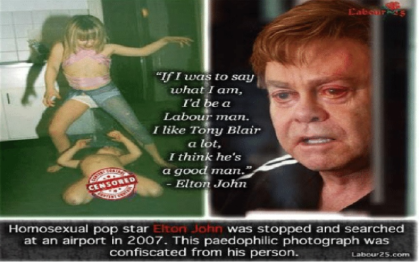 GizliOperasy0n's tweet photo. 2- Ünlü! #Popstar Elton John.. #Escinsel Popstar Elton John, Havaalaninda durdurulup arandığında, Üstünden çıkan #Pedofili içerikli Çocuk Fotolarına El Kondu .#LGBT Elton John; "Eğer Ne olduğumu söyleseydim isçi olurdum. Tony Blair'i cok seviyorum. Bence o iyi bir adam." ABV! https://t.co/xdG2C3UNso