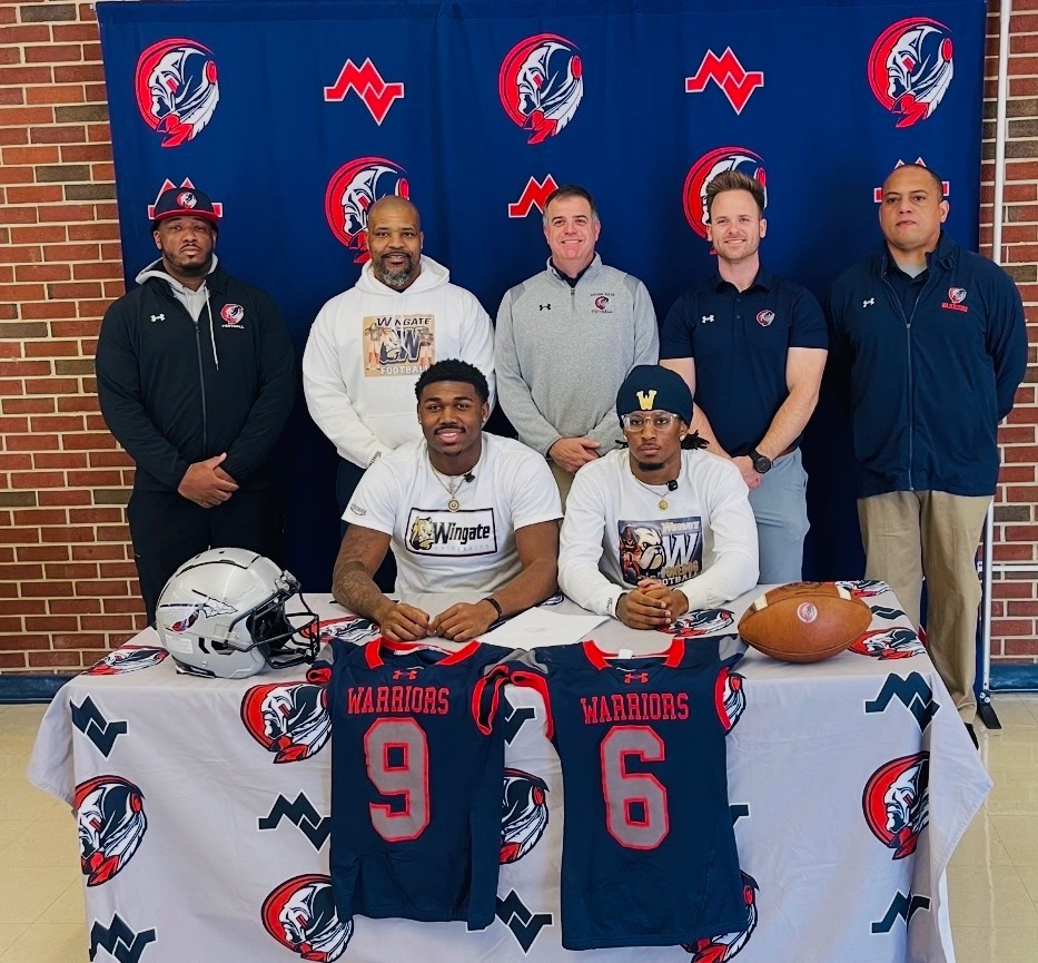 CoachJSchluet's tweet photo. Congrats to @EthanDukes9 and @SimeonMoore9 for signing with @WingateFb! 
@Jc5fitness @Coach_Favero @Gravely_24 @Rozay_75 @performance_276 
#FindAWay #VistaMade https://t.co/GqInWbt8yO