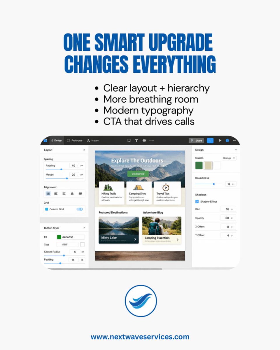 nextwaveassist1's tweet photo. If your site feels outdated, you don’t need a full rebuild.
Start with one high-impact section (hero/CTA/services).
Cleaner design = more trust + more conversions.
#DigitalMarketing #ConversionRateOptimization
☎️ Book your free consultation today: https://t.co/SBIyHSeeGs https://t.co/9eEJpmbKFg
